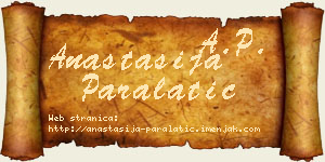 Anastasija Paralatić vizit kartica